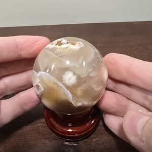 Plume Flower Agate Crystal Sphere 56 mm